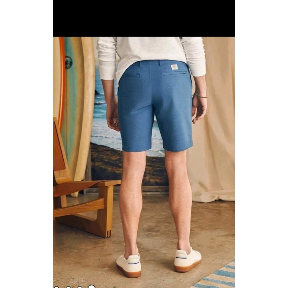 Faherty All Day Shorts Mens 38‎ Zip Button Drawstring 9" Blue 40x9 Measured - Picture 16 of 16